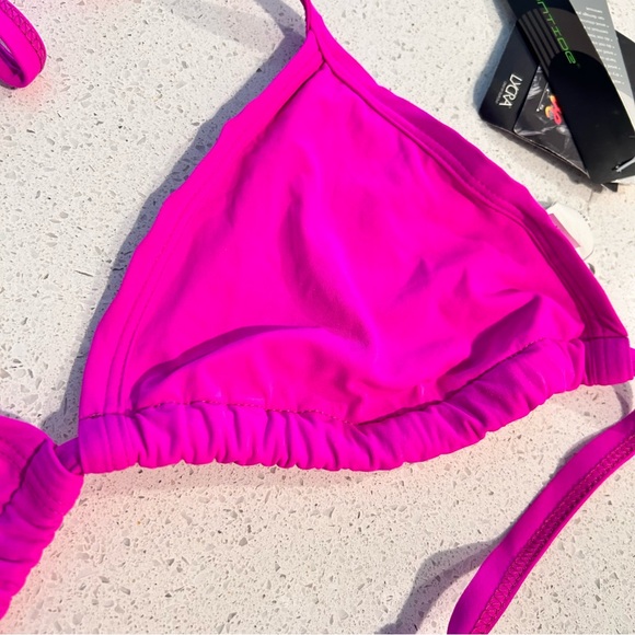 NEW Moontide Swimwear Bikini Top UK 10 Triangle String Swim Fuchsia Unpadded - Picture 5 of 12